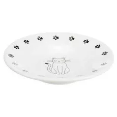  Bol de ceramică Trixie (alb/cu model) pentru pisici (0,2l/Ø15cm)