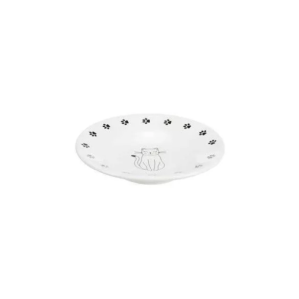 Bol de ceramică Trixie (alb/cu model) pentru pisici (0,2l/Ø15cm)