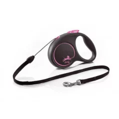 Flexi Black Design M șnur 5m 20kg Roz