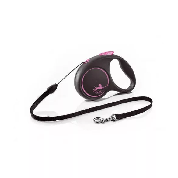 Flexi Black Design M șnur 5m 20kg Roz