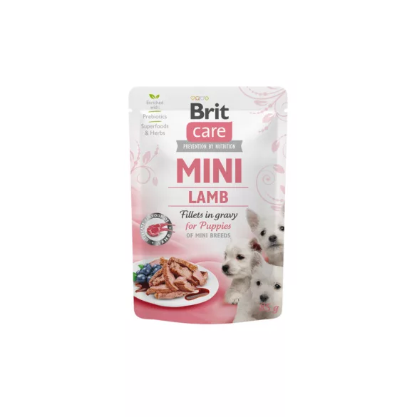 Brit Care Pouch Mini Puppy Fileuri de miel în sos 85g
