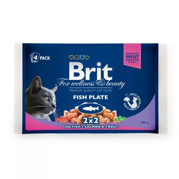 Brit Premium Cat Pouches Fish Plate 400g (4x100g)