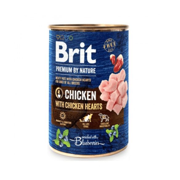 Brit Premium by Nature Adult Pui cu Inimi de Pui, cutie de conserve 800g