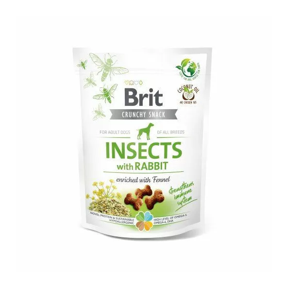 Brit Care Crunchy Cracker Insecte crocante cu iepure îmbogățit cu fenicul 200 g