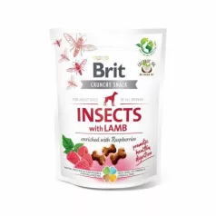   Brit Care Crunchy Cracker Insecte crocante cu miel îmbogățit cu zmeură 200 g