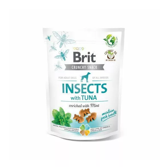 Brit Care Crunchy Cracker Insecte crocante cu ton îmbogățit cu mentă 200 g