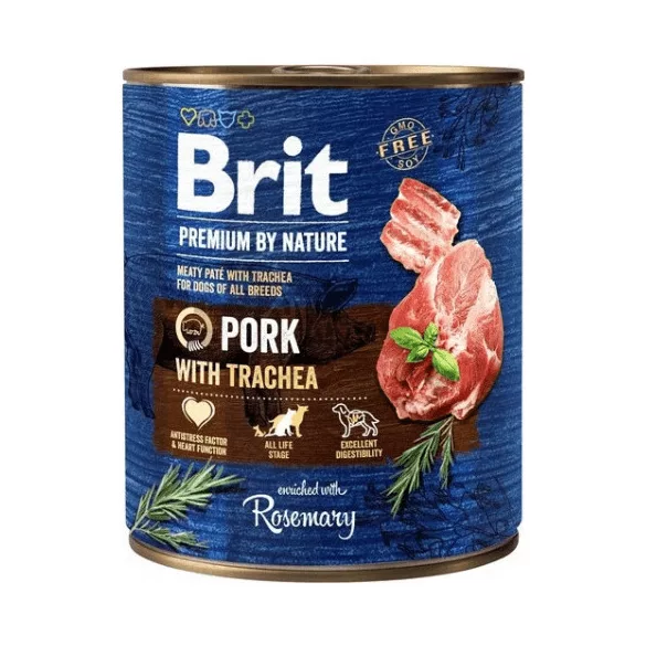Brit Premium by Nature Adult Pork with Trachea conservă 400g
