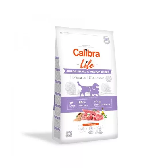 Calibra Dog Life Junior Small & Medium Breed Lamb hrană pentru câini 2,5 kg