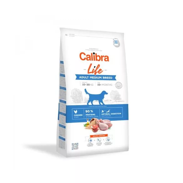 Calibra Dog Life Adult Medium Breed Pui hrană pentru câini 12 kg