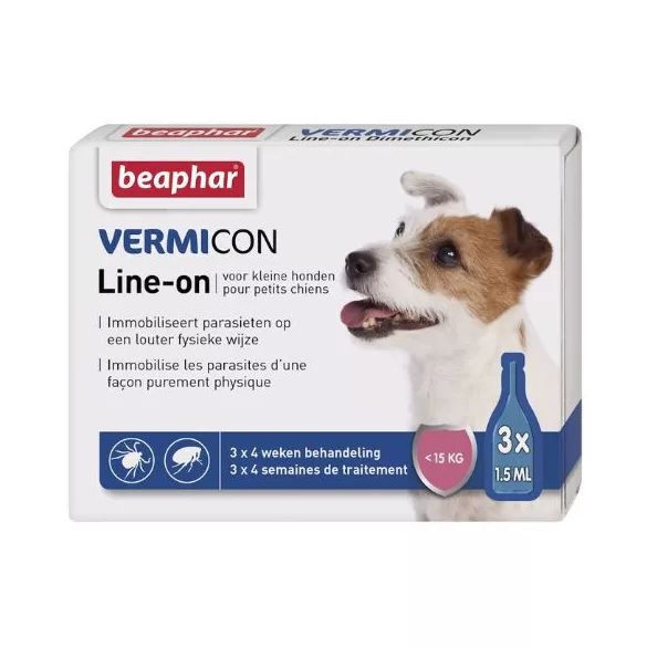 Beaphar Vermicon Line On Spot On pentru câini (15 kg sub) 3x1,5 ml