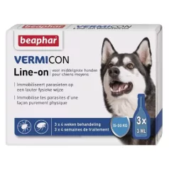   Beaphar Vermicon Line On Spot On pentru câini (între 15–30 kg) 3x3ml
