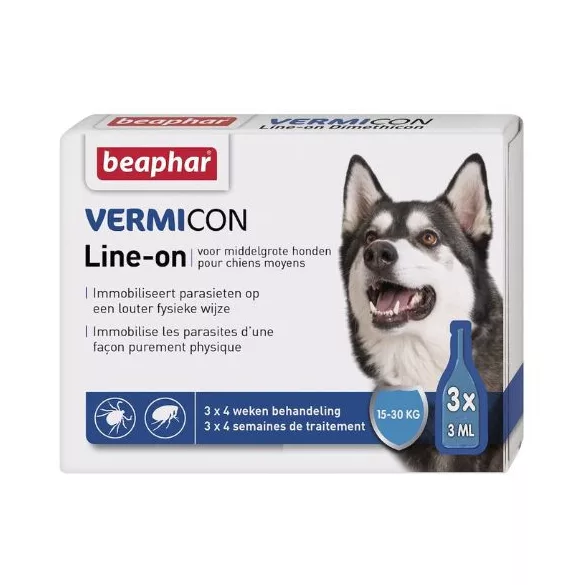 Beaphar Vermicon Line On Spot On pentru câini (între 15–30 kg) 3x3ml