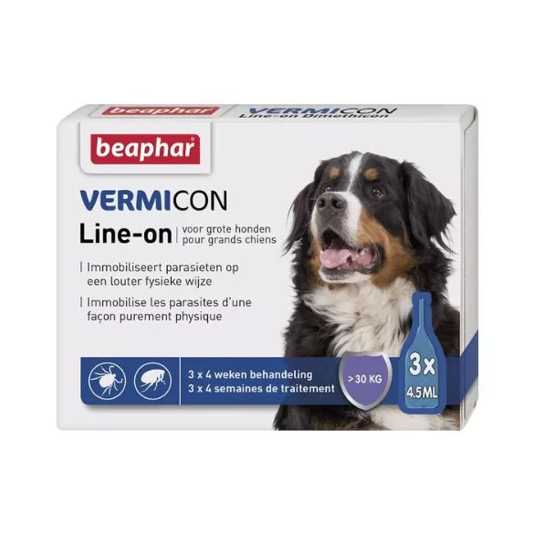 Beaphar Vermicon Line On Spot On pentru câini (peste 30 kg) 3x4,5 ml