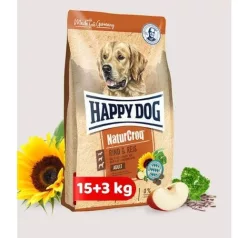 Happy Dog NaturCroq Rind & Rice 15+3 kg hrană pentru câini