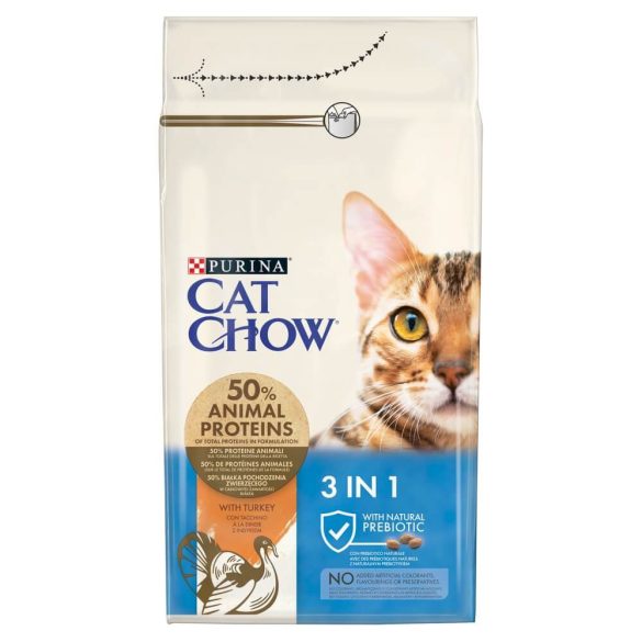 CAT CHOW 3-in-1 Turcia 15 kg