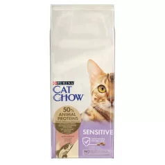   CAT CHOW Sensitive Hrană uscată pentru pisici bogată în somon 15 kg