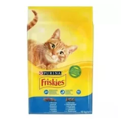   Friskies hrană uscată pentru pisici cu somon și adaos de legume 10 kg