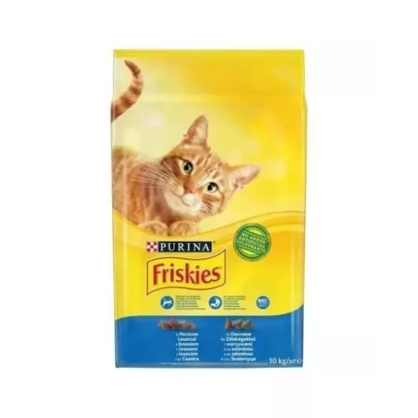 Friskies hrană uscată pentru pisici cu somon și adaos de legume 10 kg