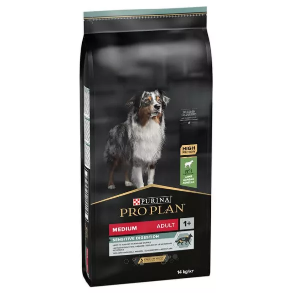 Purina Pro Plan Medium Adult Sensitive Digestion hrană uscată pentru câini, bogată în carne de miel 14kg