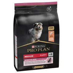   Purina Pro Plan Medium Puppy Sensitive Skin hrană uscată pentru câini bogată în somon 12kg