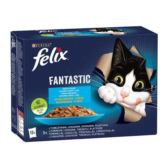 Felix Fantastic Selecție de pește în aspic 12x85 g