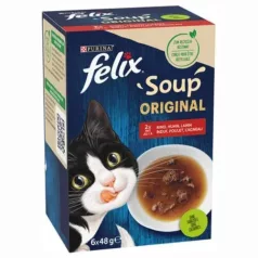   FELIX Soup Original Selecție tradițională în sos hrană umedă pentru pisici 6x48g