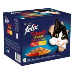   Felix Fantastic Duo Selecție tradițională în aspic hrană umedă pentru pisici 24x85g