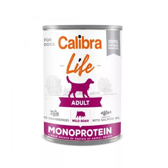 Calibra Dog Life Adult Wild boar with cranberries conservă 400 g