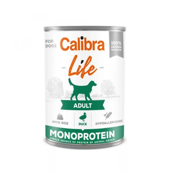 Calibra Dog Life Adult Duck with rice hrană umedă pentru câini adulți 400 g