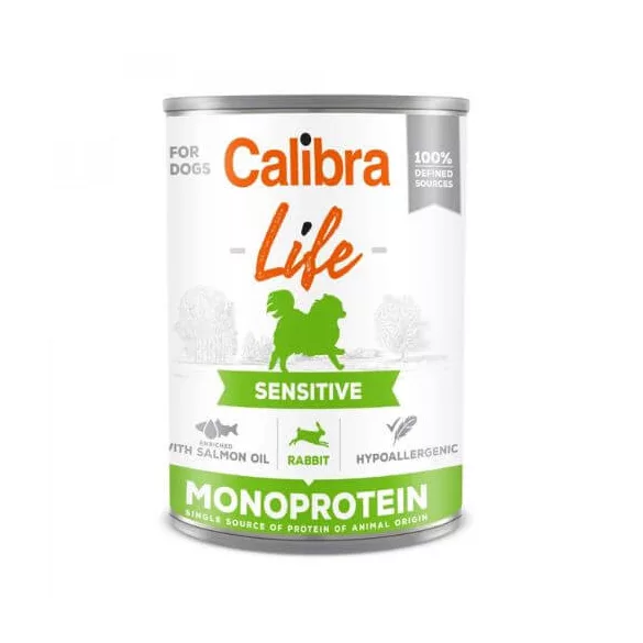 Calibra Dog Life Sensitive Rabbit conservă 400g