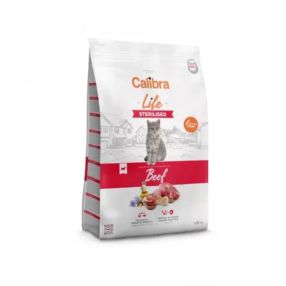 Calibra Cat Life Sterilised Beef hrană pentru pisici 1,5kg