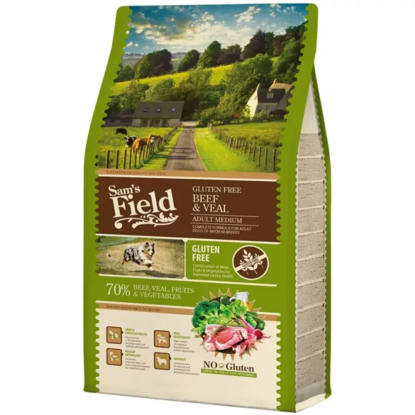 Sam's Field Adult Gluten Free Gluten Beef & Veal - Medium 13 kg
