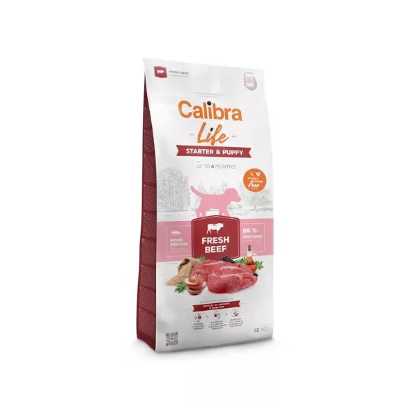 Calibra Dog Life Starter & Puppy Fresh Beef hrană uscată pentru câini 12 kg