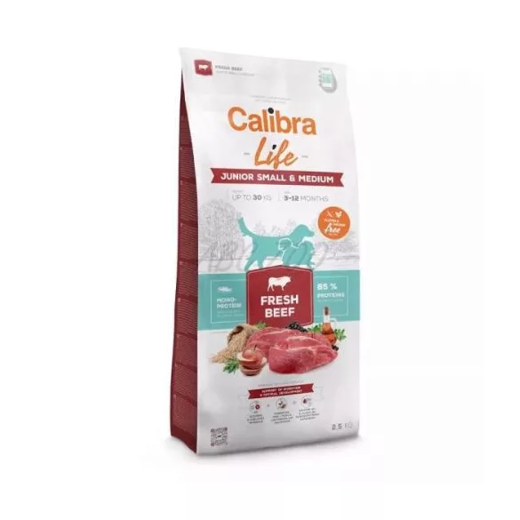 Calibra Dog Life Junior Small & Medium Fresh Beef 2,5 kg