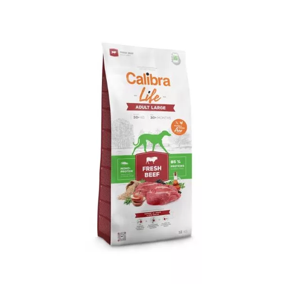 Calibra Dog Life Adult Large Breed Carne proaspătă de vită hrană pentru câini 12 kg