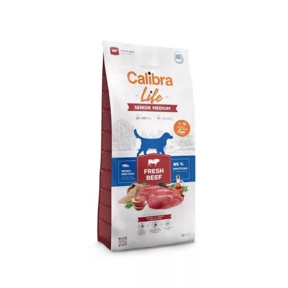 Calibra Dog Life Senior Medium Breed Fresh Beef hrană pentru câini 12 kg