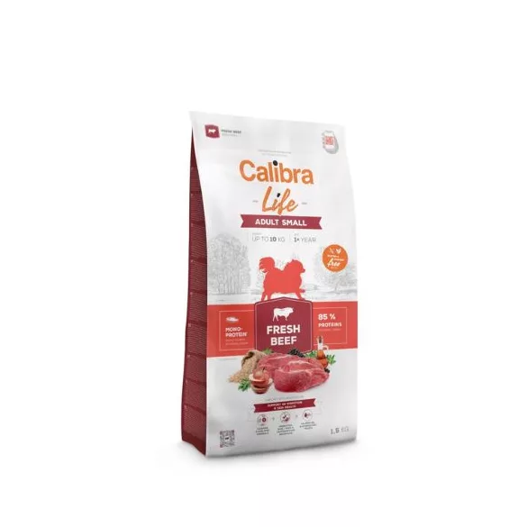 Calibra Dog Life Adult Small Breed Fresh Beef hrană pentru câini 1,5 kg