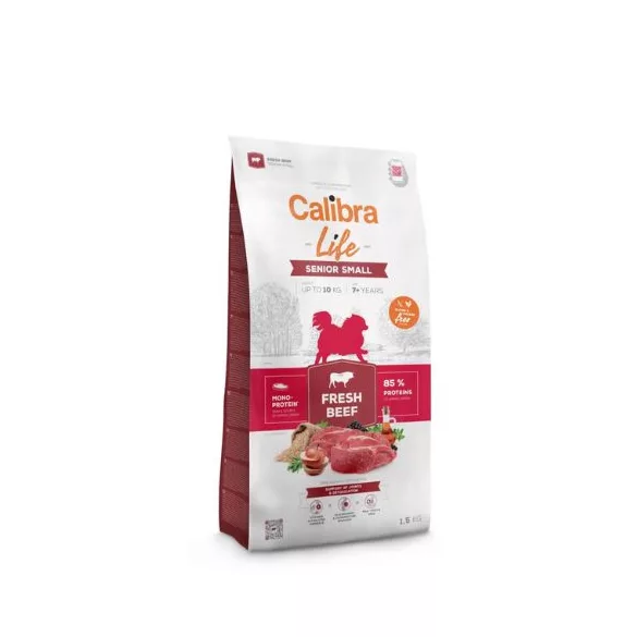 Calibra Dog Life Senior Small Breed Fresh Beef hrană pentru câini 1,5 kg