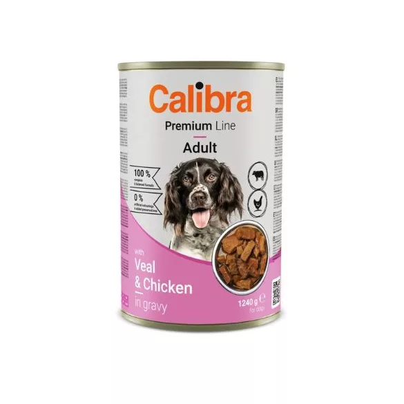 Calibra Dog Premium with Veal&Chicken conservă 1240 g