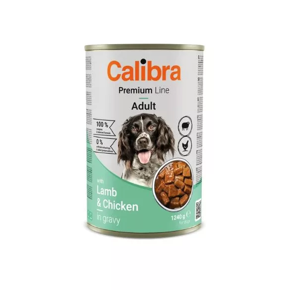 Calibra Dog Premium with Lamb&Chicken conservă 1240 g