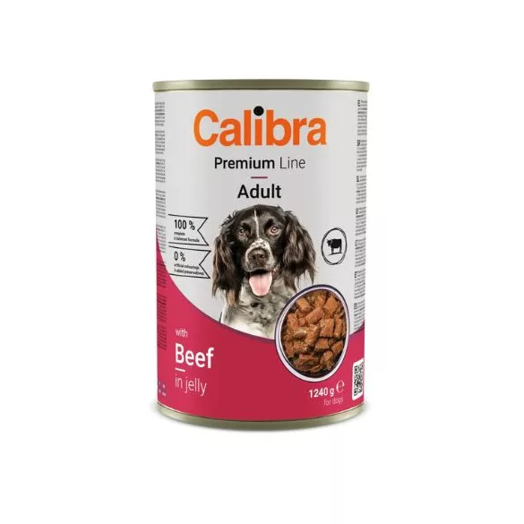 Calibra Dog Premium with Beef conservă 1240 g