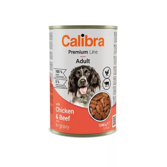 Calibra Dog Premium with Chicken&Beef conservă 1240 g