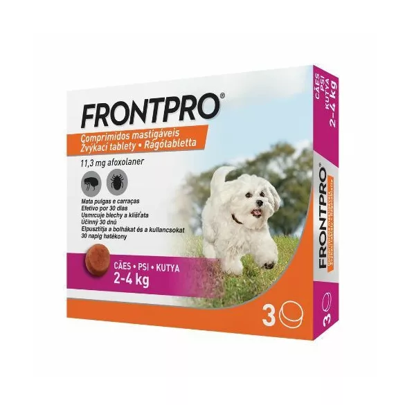 Frontpro Tablete de mestecat pentru câini (3 tablete, 2-4 kg, 3x 11 mg)
