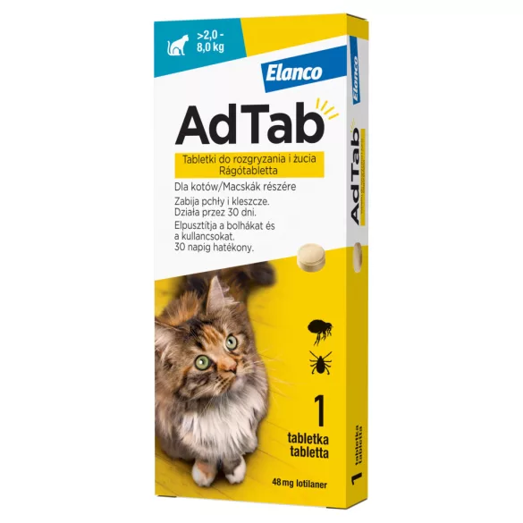 AdTab Comprimat masticabil Pisici Pentru 2-8 kg 1 buc