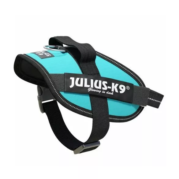 Julius-K9 IDC Powerharness cu inscripție, Aquamarine