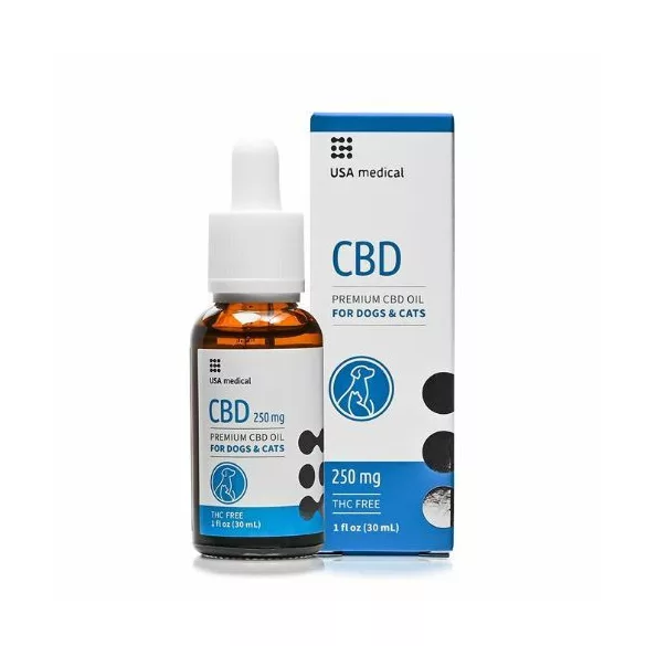 USA M CBD ulei CBD pentru câini și pisici 250 mg CBD / 30 ml