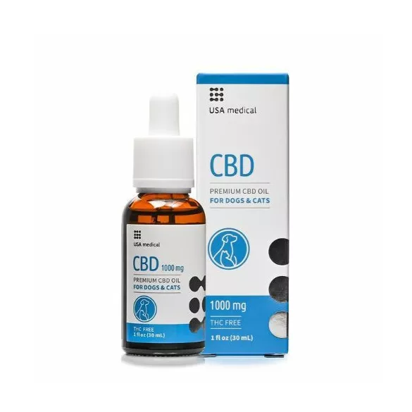 USA M CBD ulei CBD pentru câini și pisici 1000 mg CBD / 30 ml