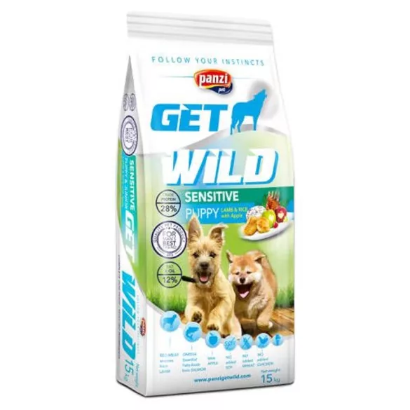 Panzi GetWild Puppy Sensitive Lamb - Miel 15kg