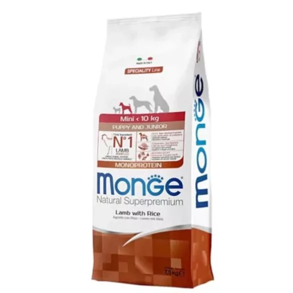 Monge Mini Puppy Lamb, Rice and Potatoes 7,5 kg hrană pentru câini