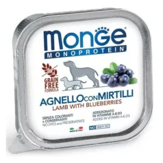 Monge Dog Monoprotein Fruits Paté cu miel și afine 150g
